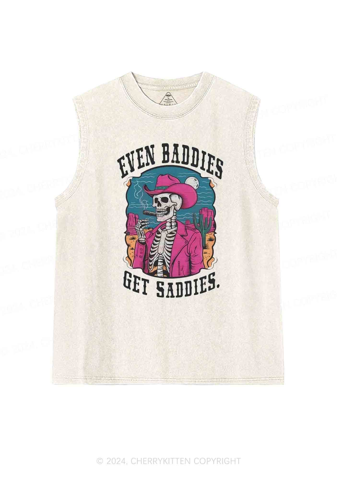 Halloween Baddies Skeleton Y2K Washed Tank Cherrykitten