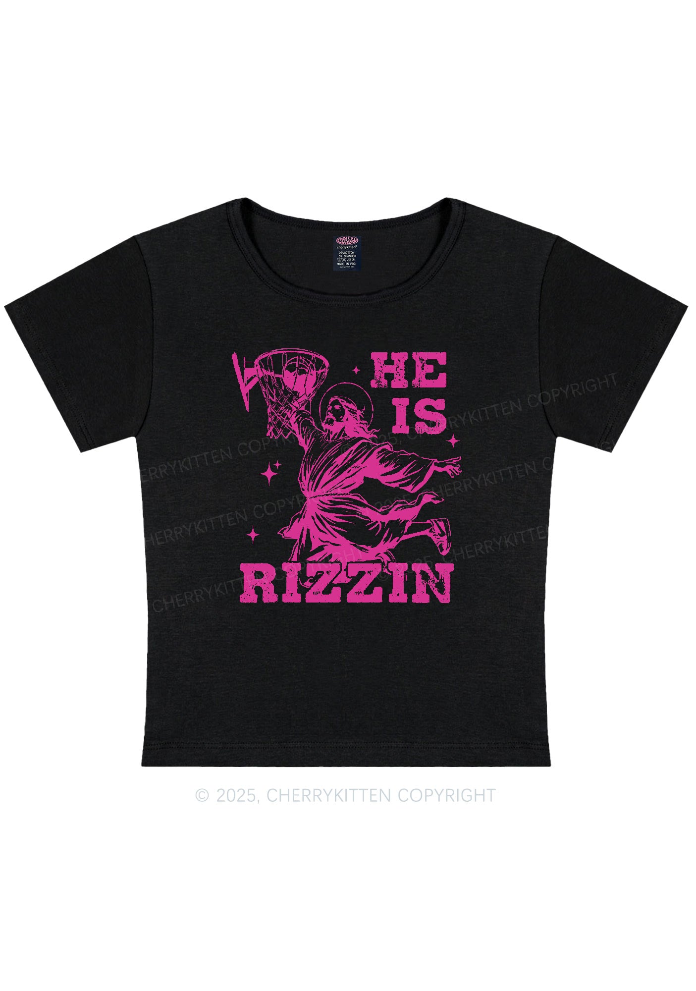 He Is Rizzin Y2K Baby Tee Cherrykitten