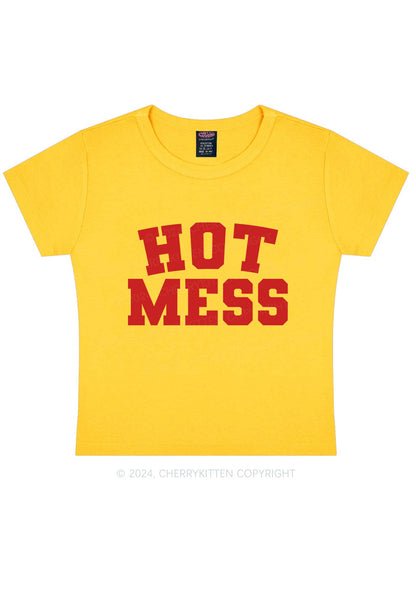 Hot Mess Y2K Baby Tee Cherrykitten