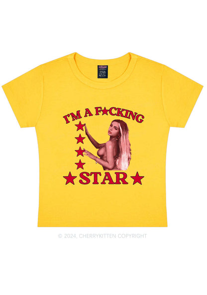 Custom Portrait Fxxking Star Y2K Baby Tee Cherrykitten