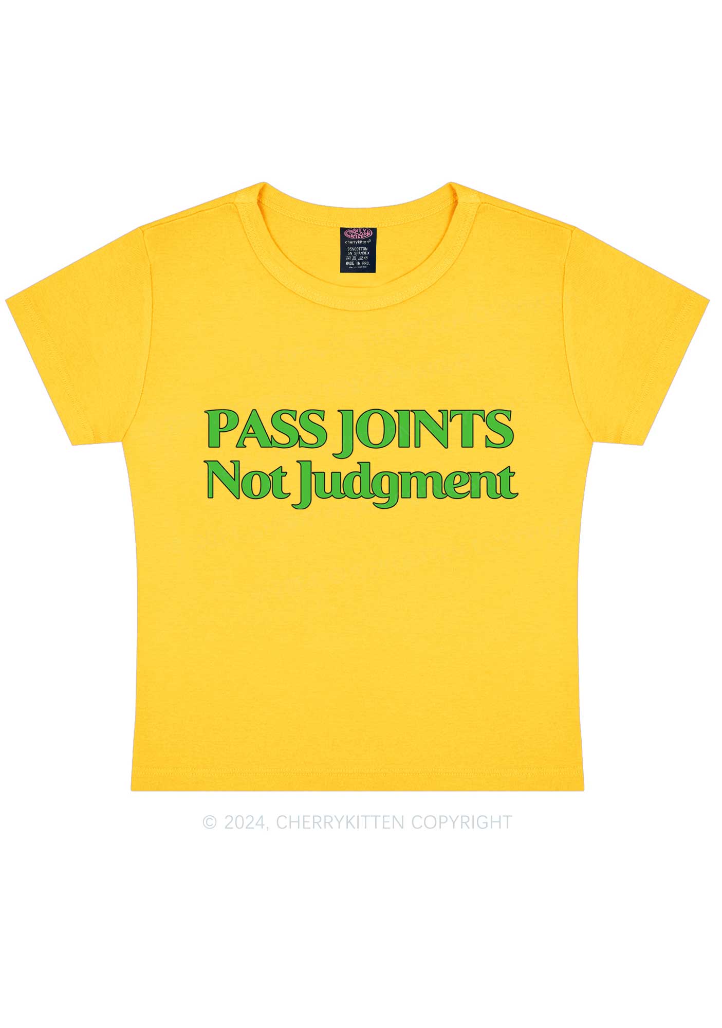 Pass Joints Not Judgment Y2K Baby Tee Cherrykitten