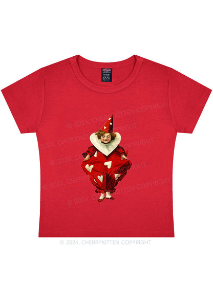 Heart Jester Y2K Valentine's Day Baby Tee Cherrykitten