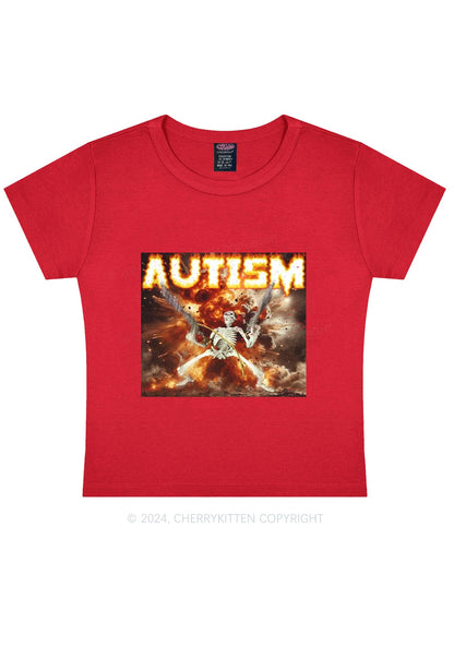 Autism Y2K Baby Tee Cherrykitten