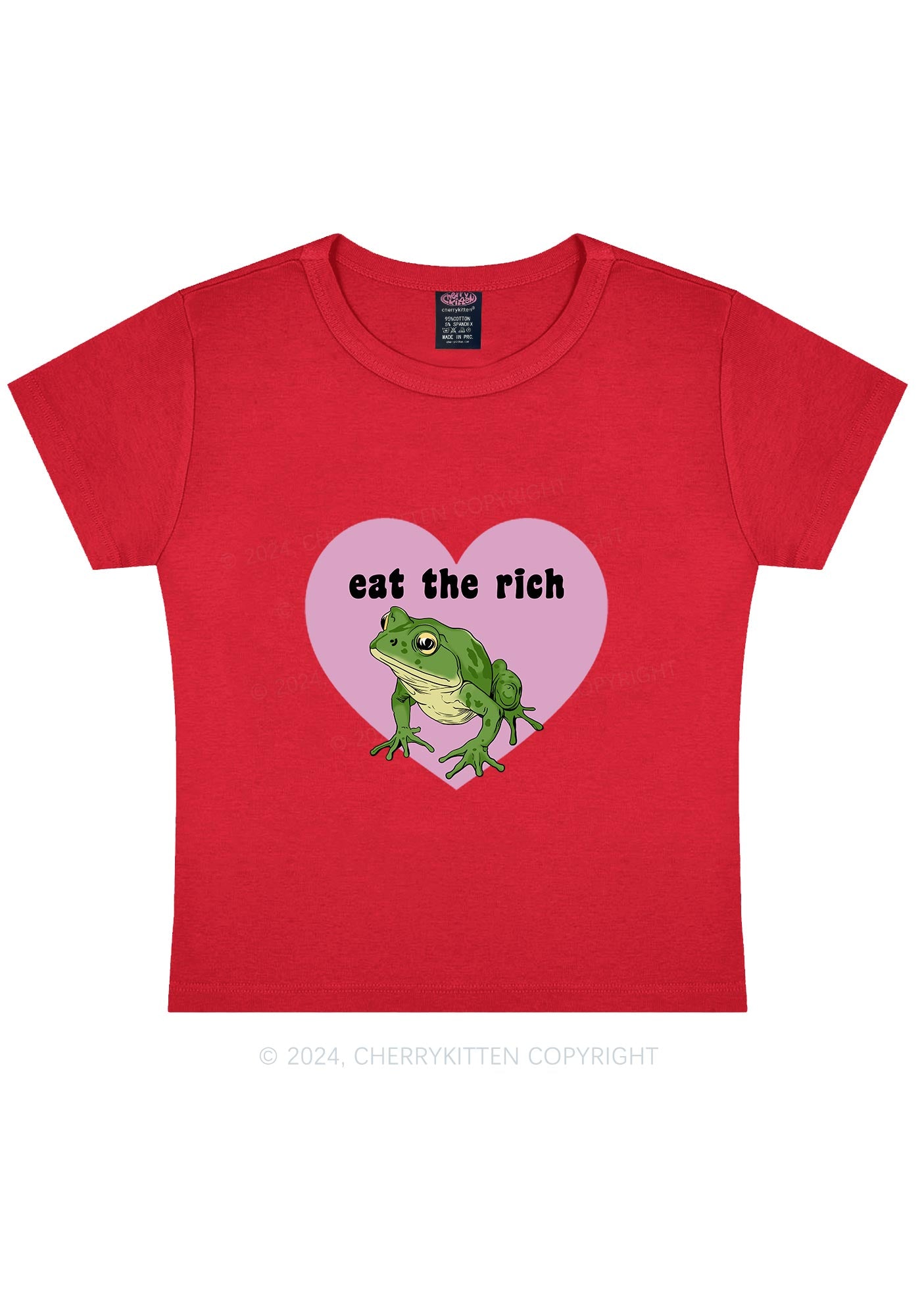 Eat The Rich Frog Y2K Baby Tee Cherrykitten