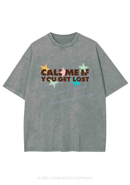 Call Me If You Get Lost Y2K Washed Tee Cherrykitten