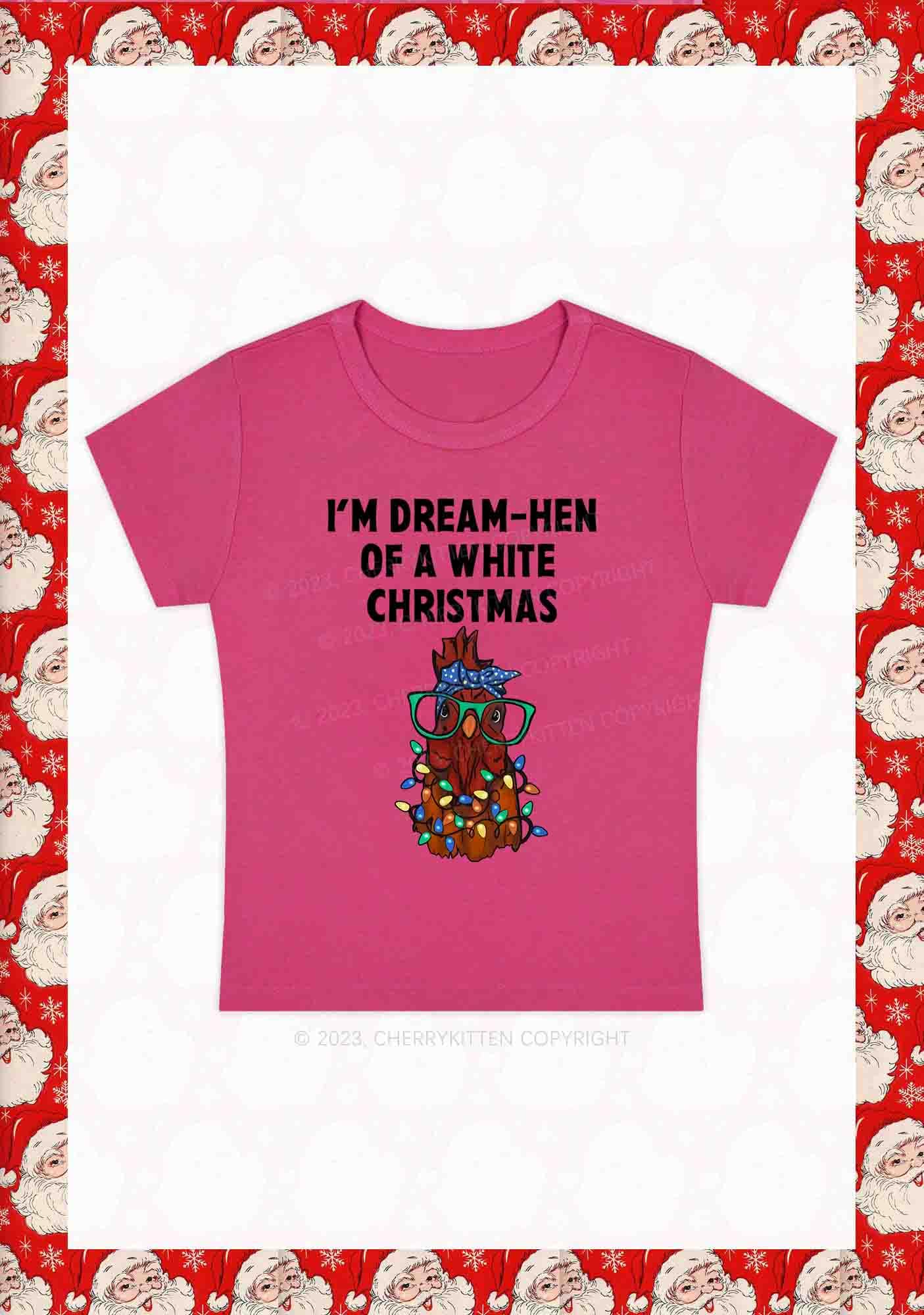 I'm Dream Hen Of A White Christmas Y2K Baby Tee Cherrykitten