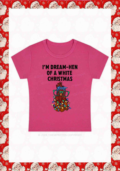 I'm Dream Hen Of A White Christmas Y2K Baby Tee Cherrykitten