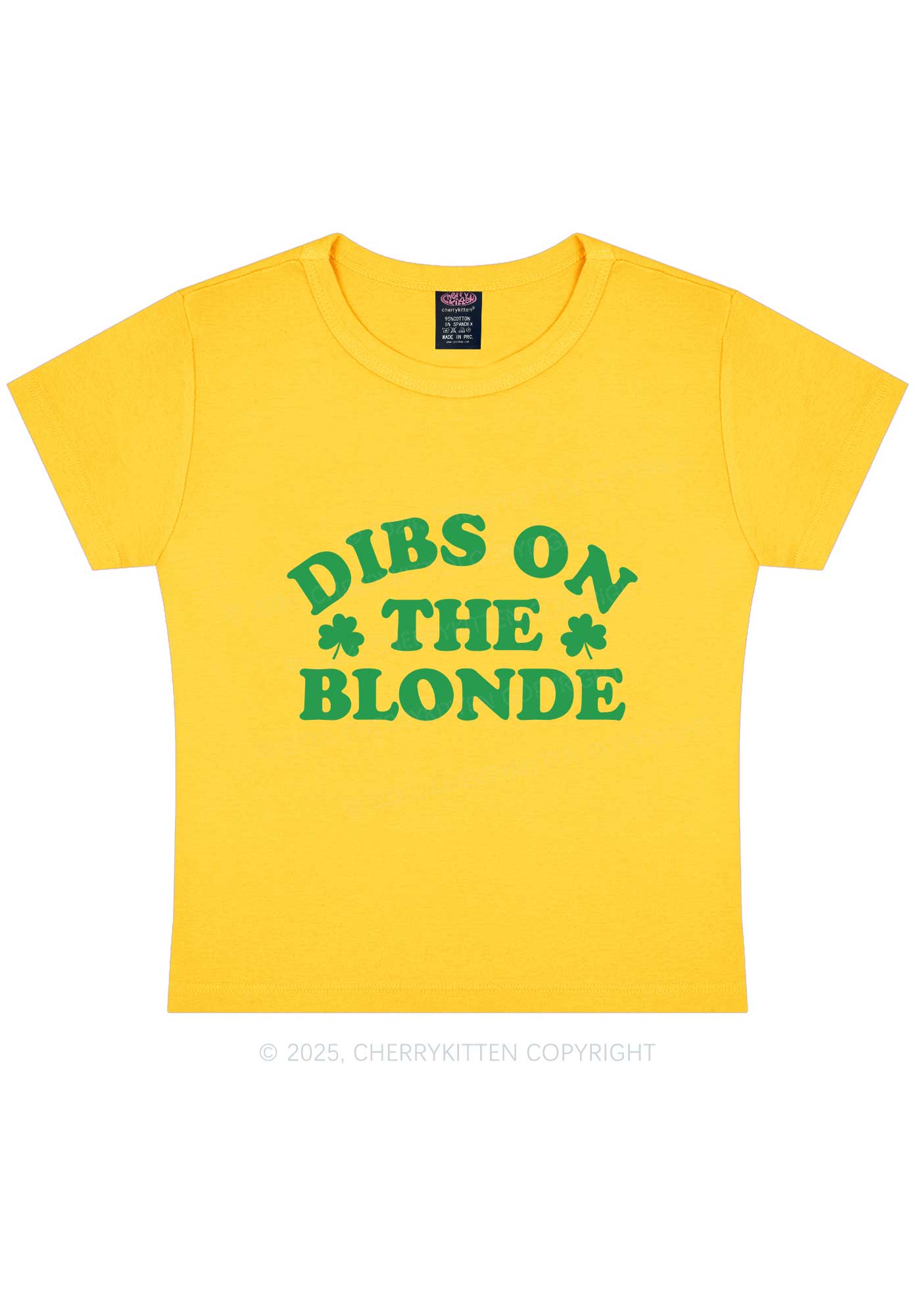 Dibs On The Blonde St Patricks Y2K Baby Tee Cherrykitten