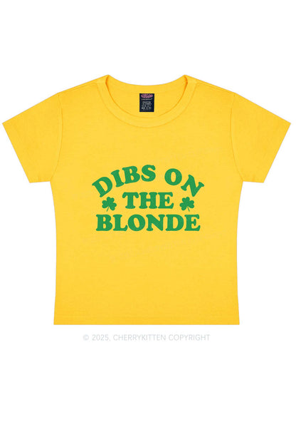 Dibs On The Blonde St Patricks Y2K Baby Tee Cherrykitten