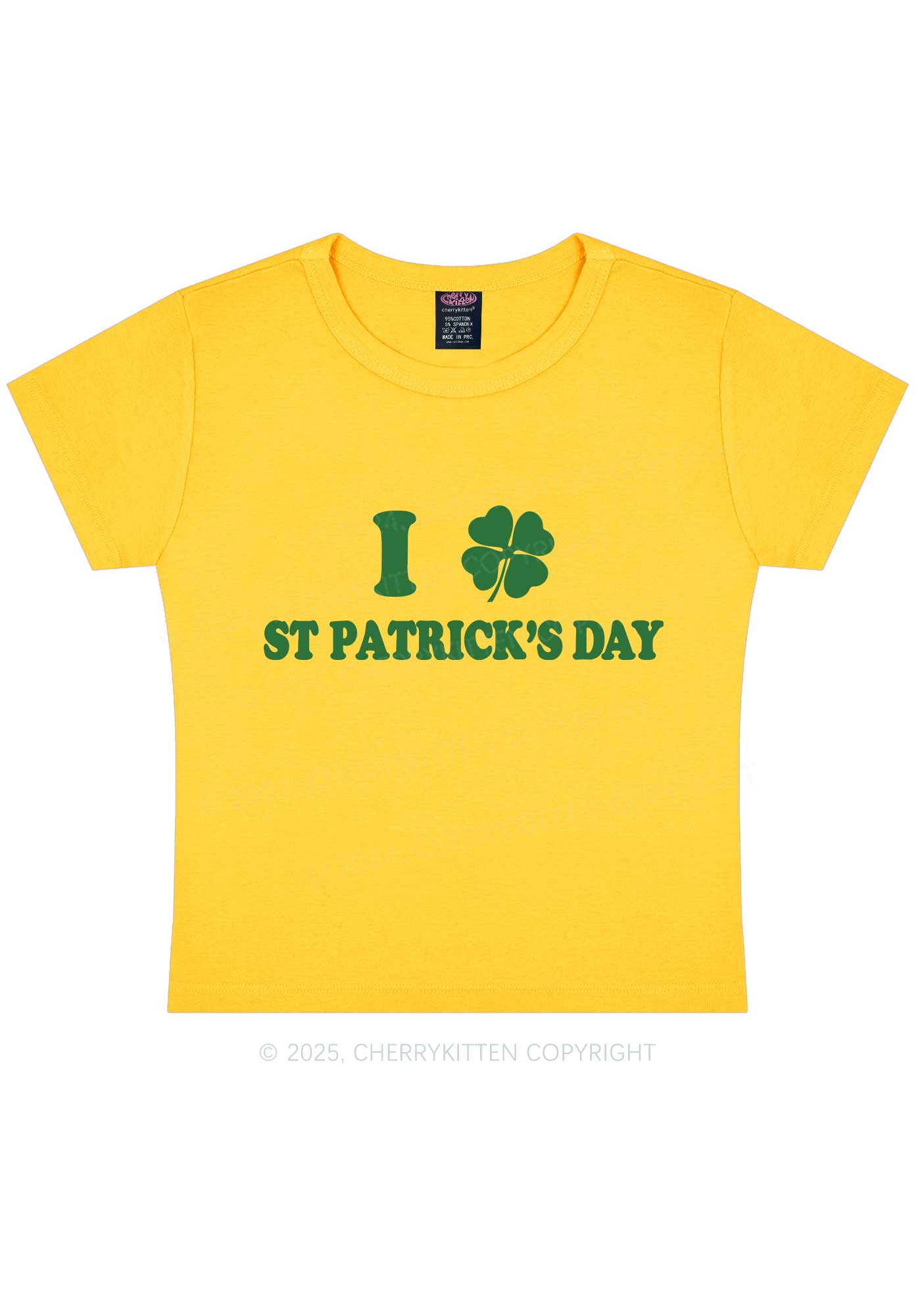 I Love St Patricks Y2K Baby Tee Cherrykitten