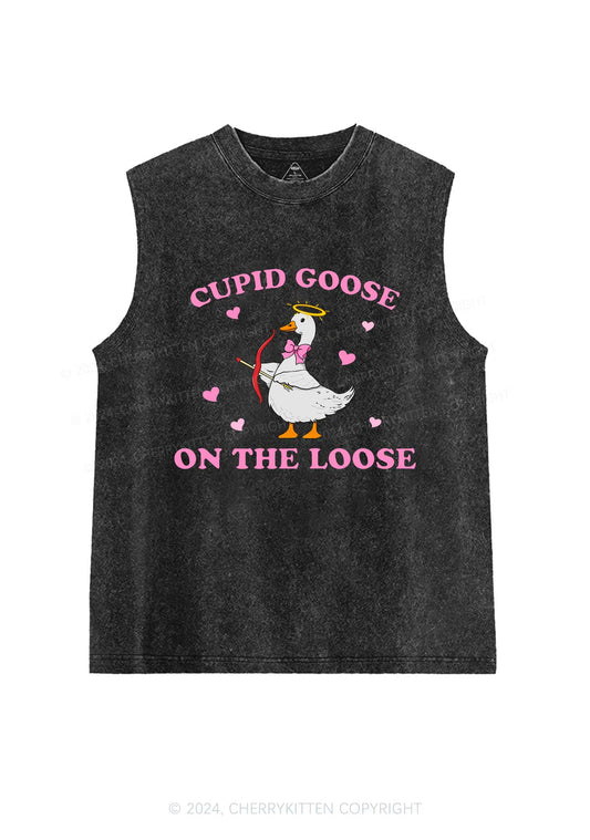 Cupid Goose Y2K Valentine's Day Washed Tank Cherrykitten