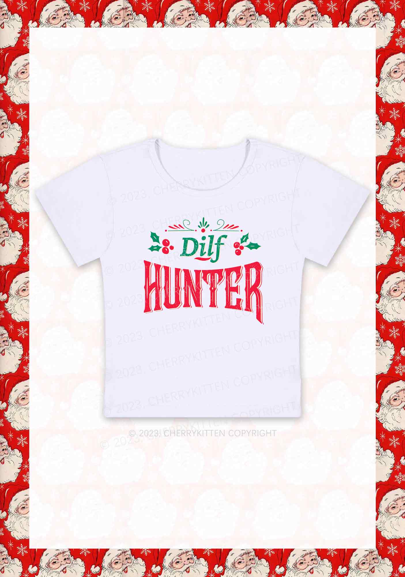 Green Hunter Christmas Y2K Baby Tee Cherrykitten