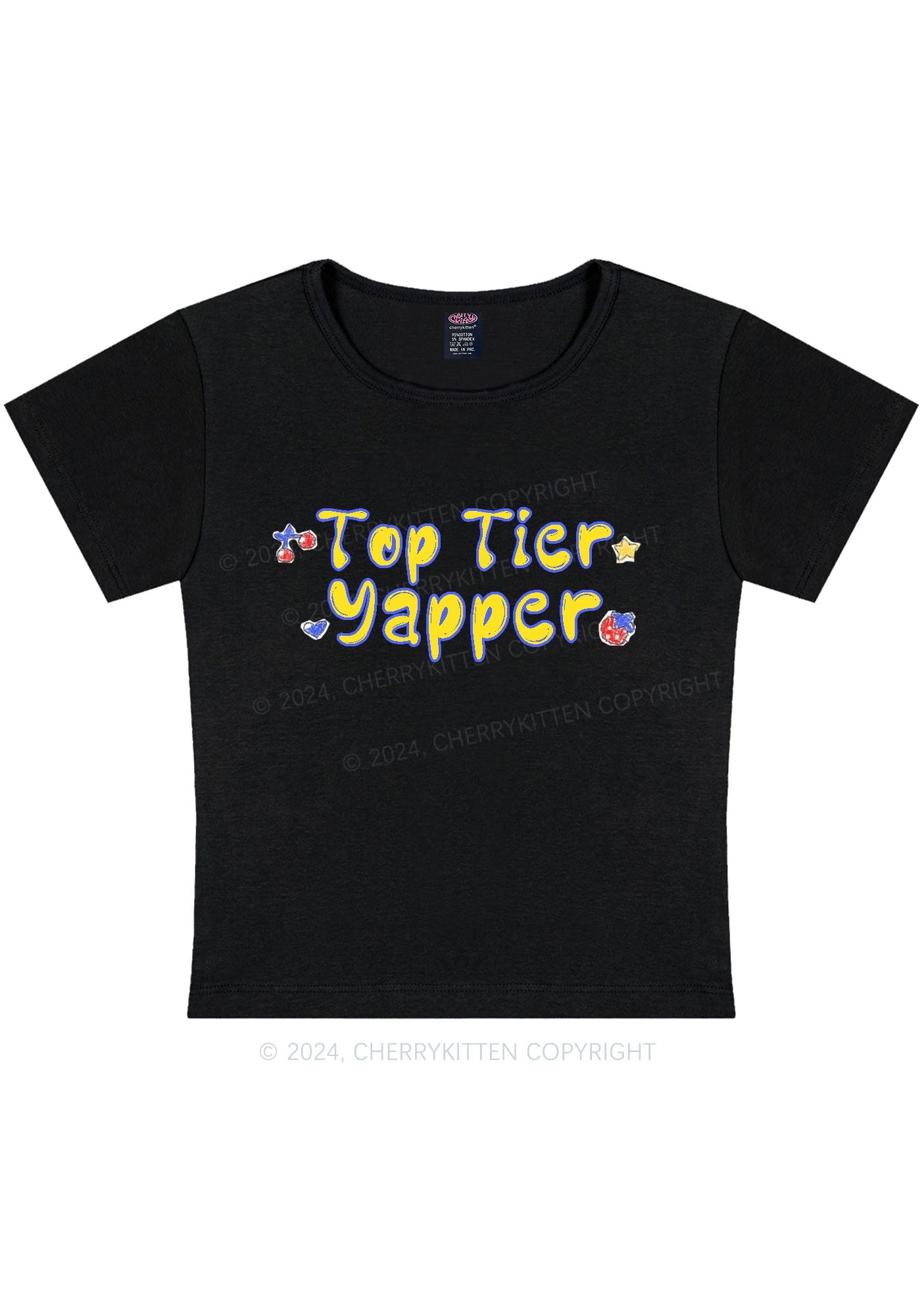 Top Tier Yapper Y2K Baby Tee Cherrykitten