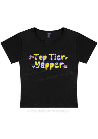 Top Tier Yapper Y2K Baby Tee Cherrykitten