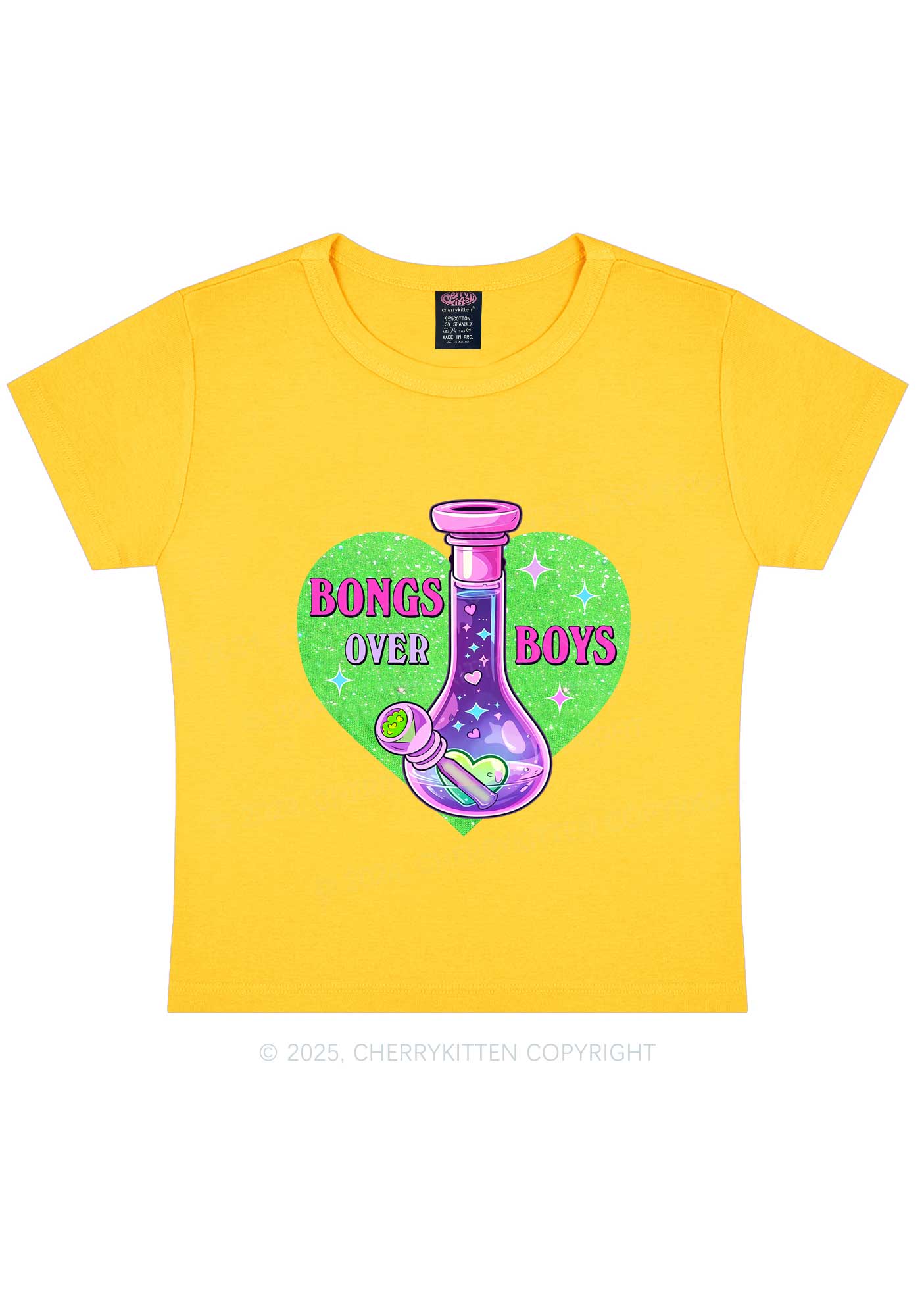 Bongs Over Boys Y2K Baby Tee Cherrykitten