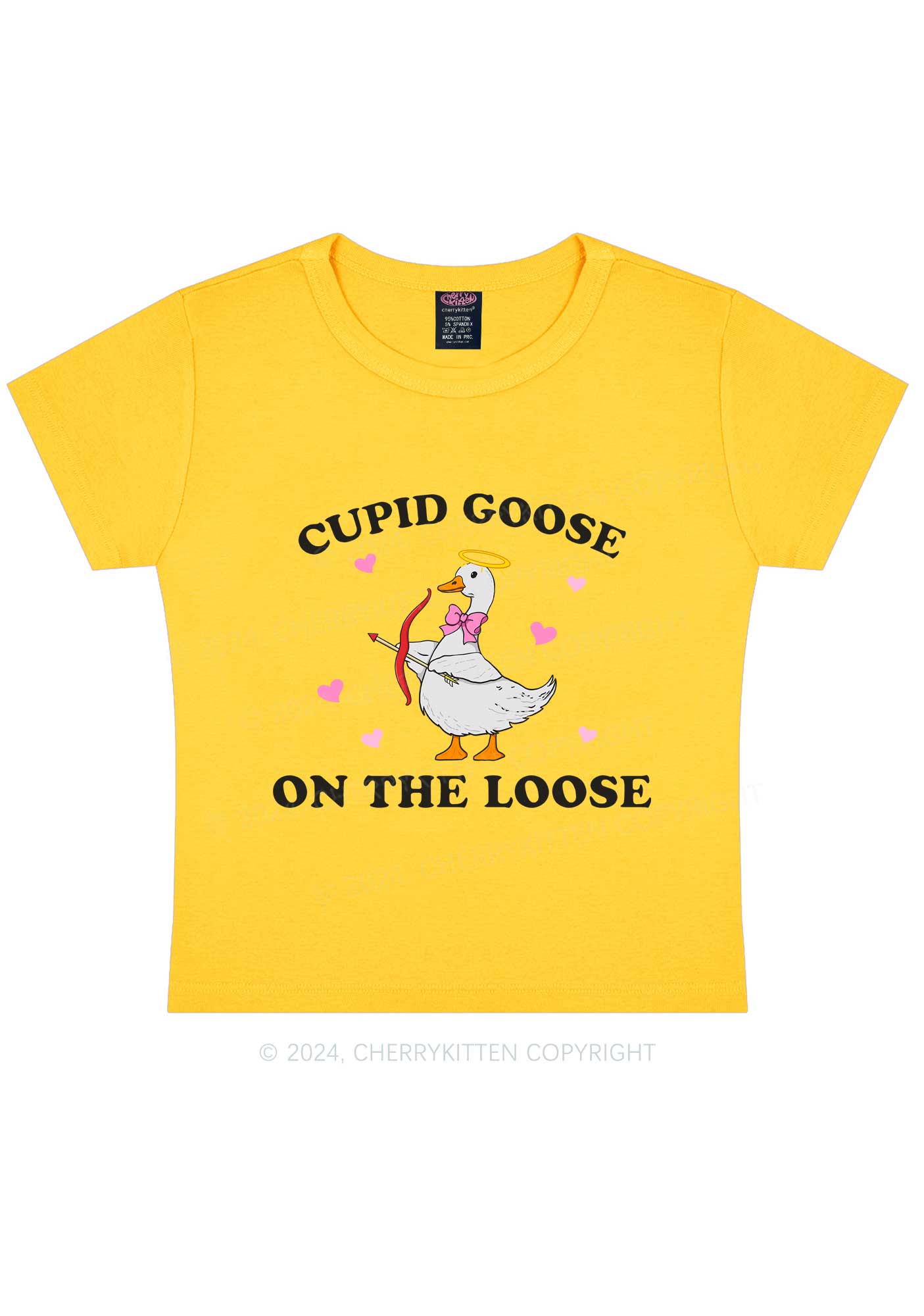 Cupid Goose Y2K Valentine's Day Baby Tee Cherrykitten