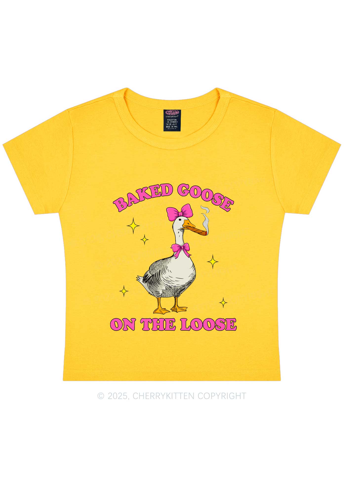 Baked Goose On The Loose Y2K Baby Tee Cherrykitten