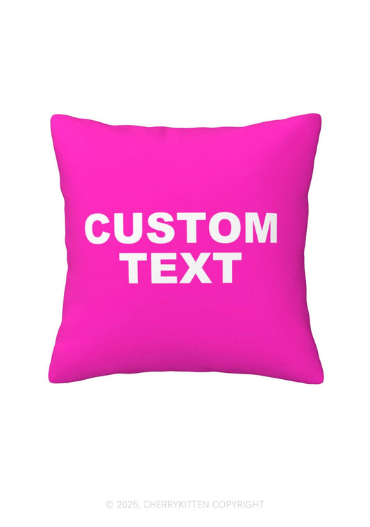 Custom Personalized Text Y2K Throw Pillow Cover Cherrykitten