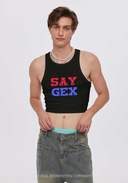 Say Gex Y2K Crop Tank Top Cherrykitten