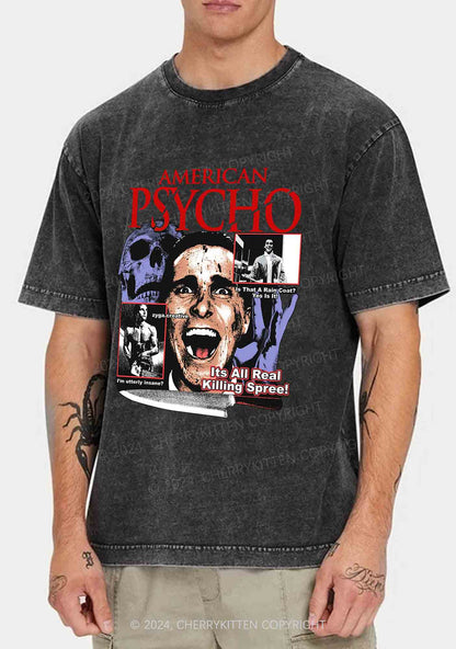 Halloween American Psycho Y2K Washed Tee Cherrykitten