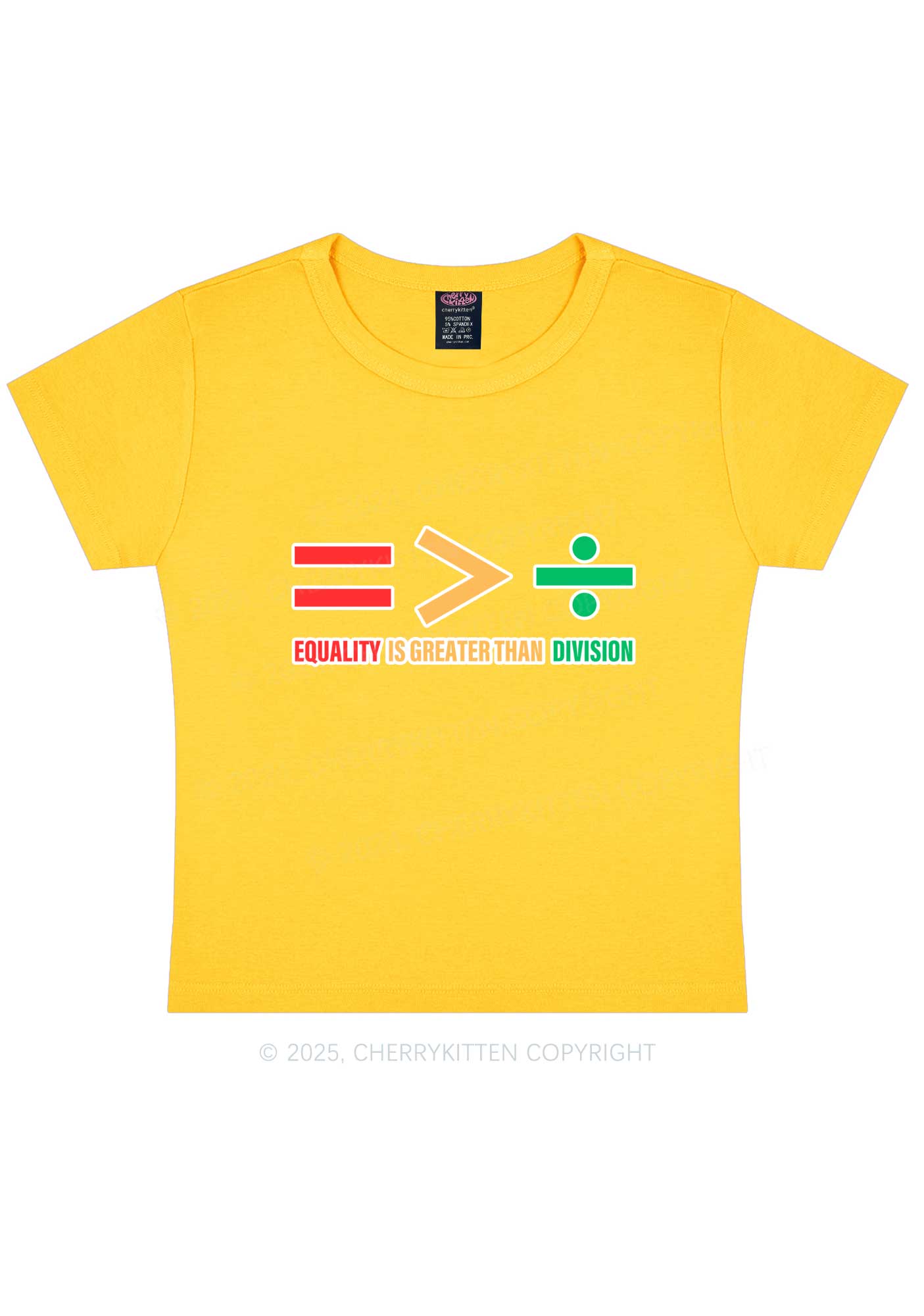 Equality Is Greater Than Division Y2K Baby Tee Cherrykitten