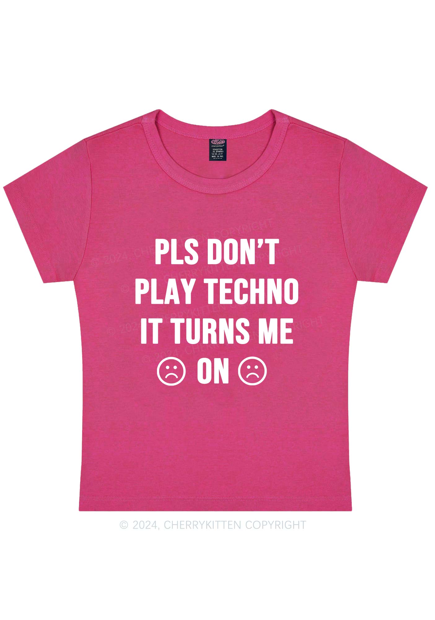 Dont Play Techno Y2K Baby Tee Cherrykitten