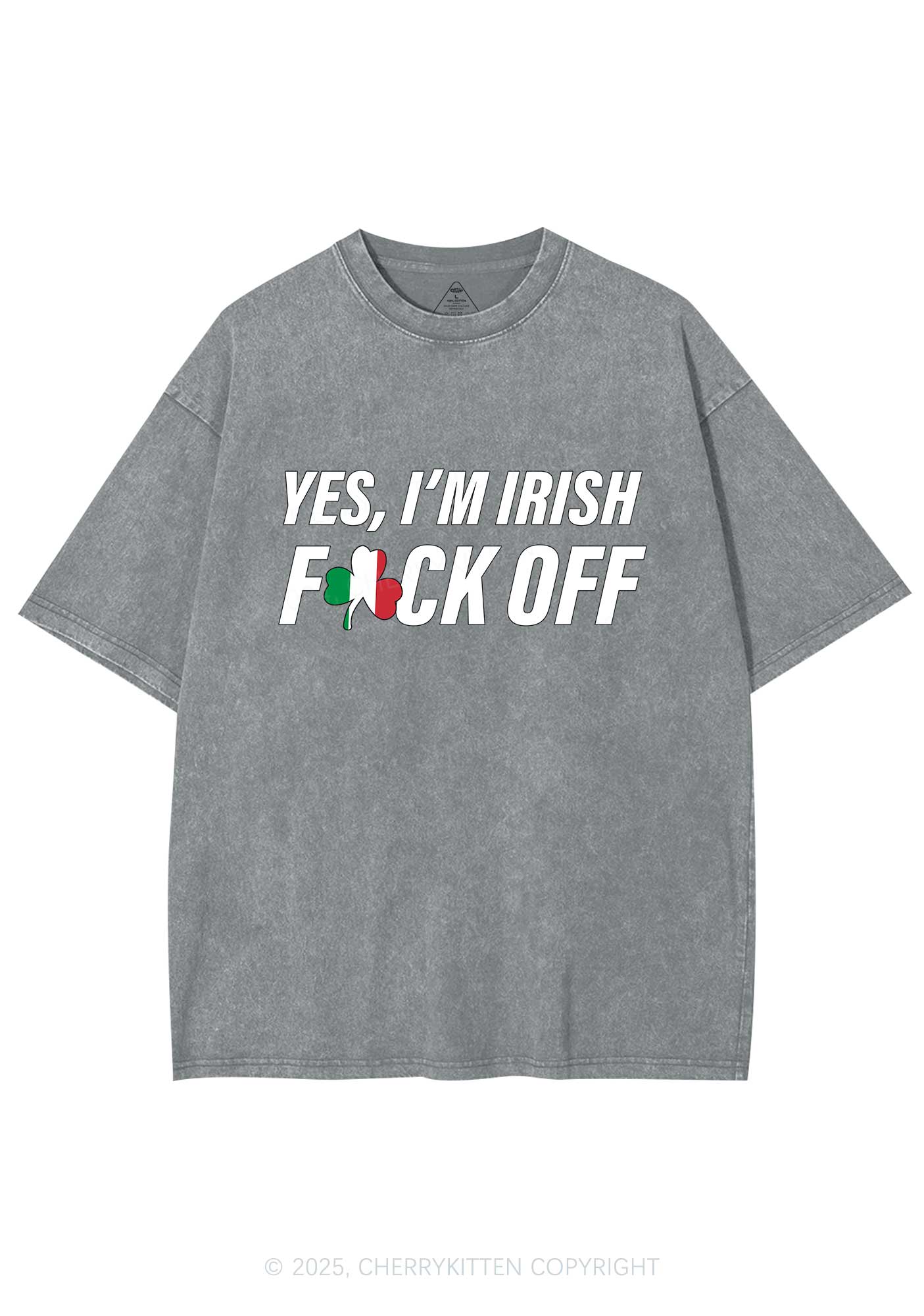 Yes Im Irish St Patricks Y2K Washed Tee Cherrykitten