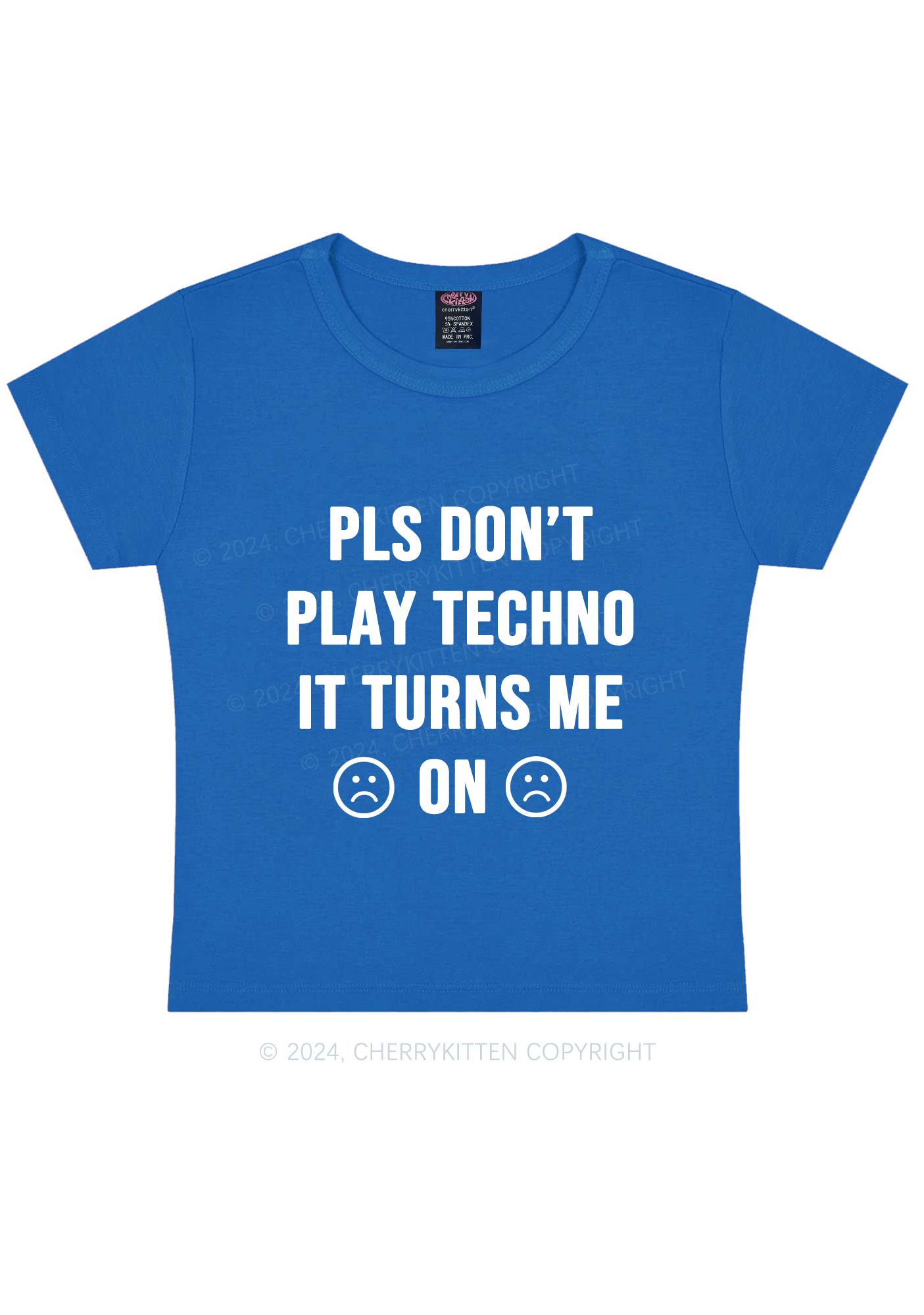 Dont Play Techno Y2K Baby Tee Cherrykitten