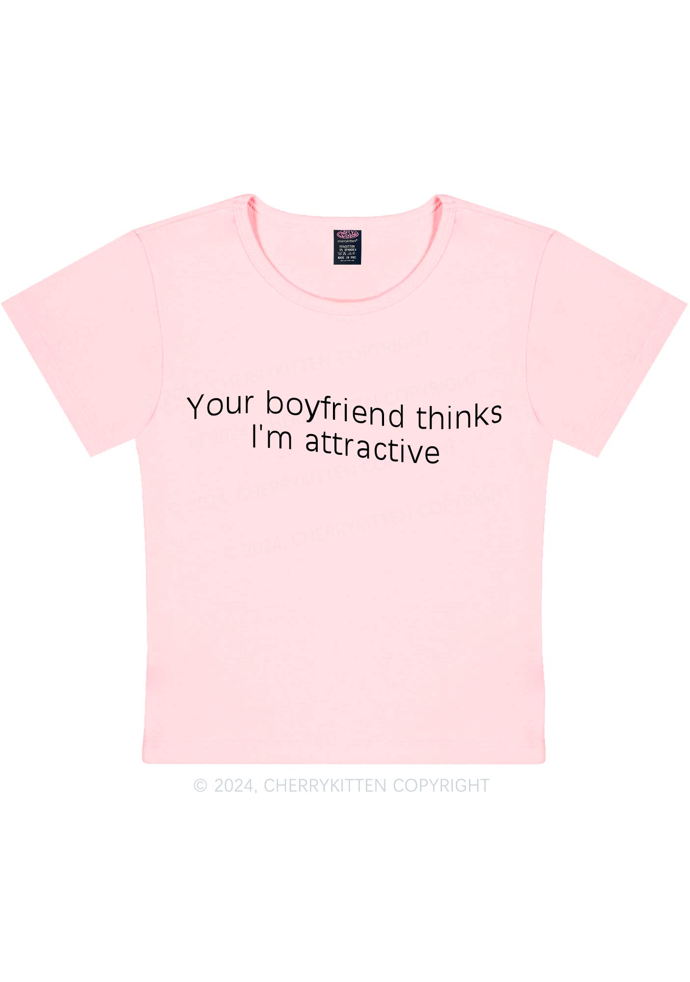 Your BF Thinks I'm Attractive Y2K Baby Tee Cherrykitten