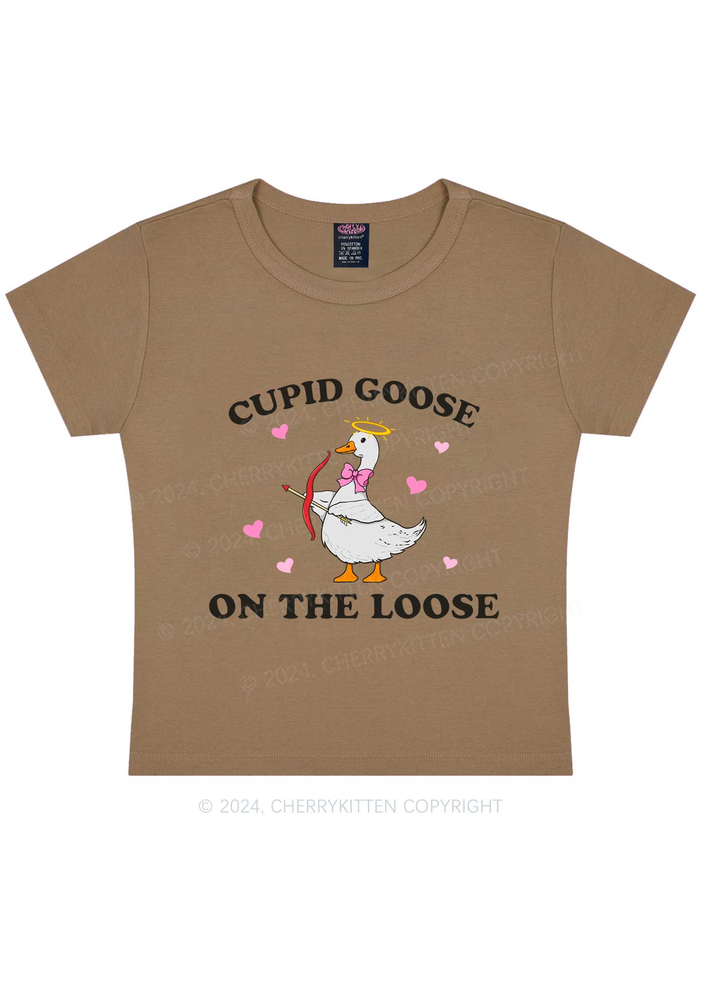 Cupid Goose Y2K Valentine's Day Baby Tee Cherrykitten