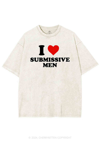 I Love S Men Y2K Washed Tee Cherrykitten