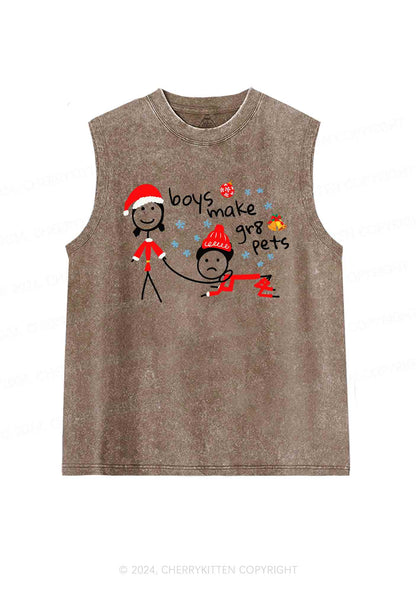 Christmas Boys Make Gr8 Pets Y2K Washed Tank Cherrykitten