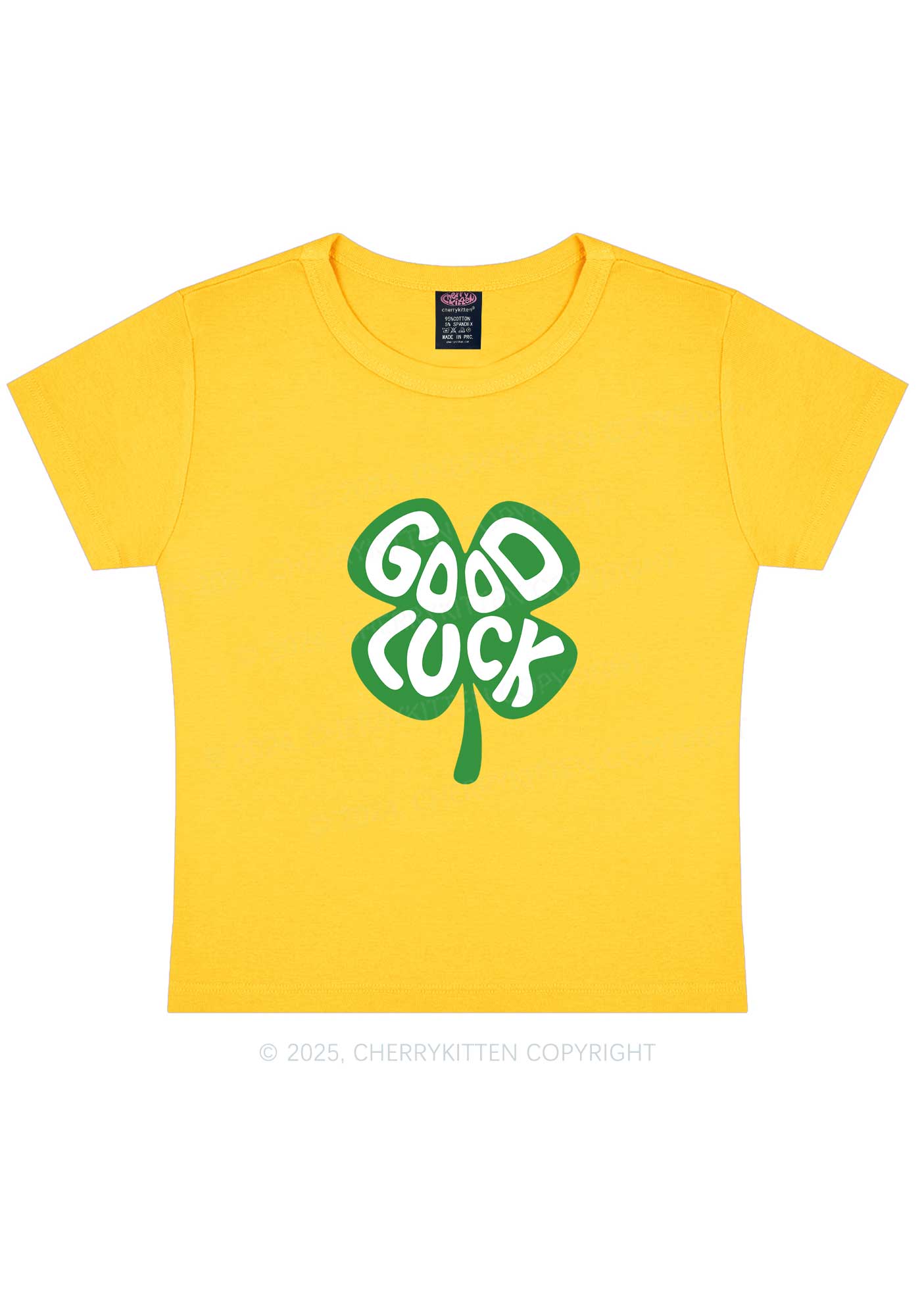 Good Luck St Patricks Y2K Baby Tee Cherrykitten