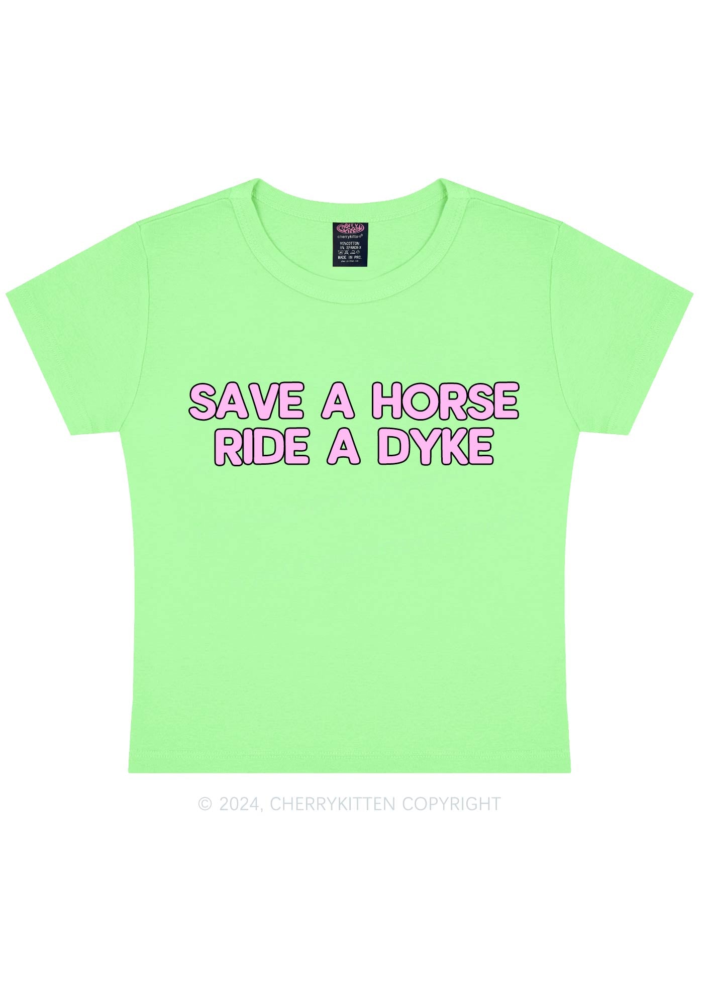 Save Horse Ride Dyke Y2K Baby Tee Cherrykitten