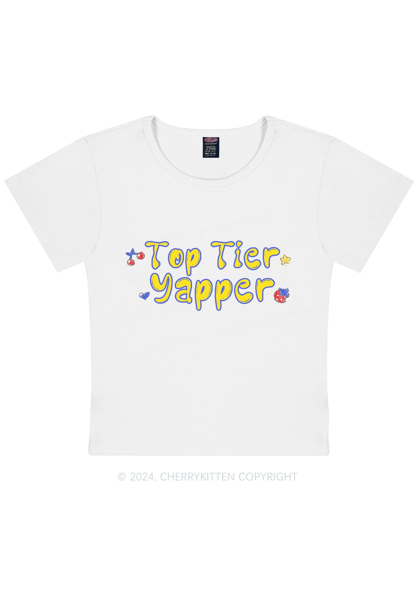 Top Tier Yapper Y2K Baby Tee Cherrykitten