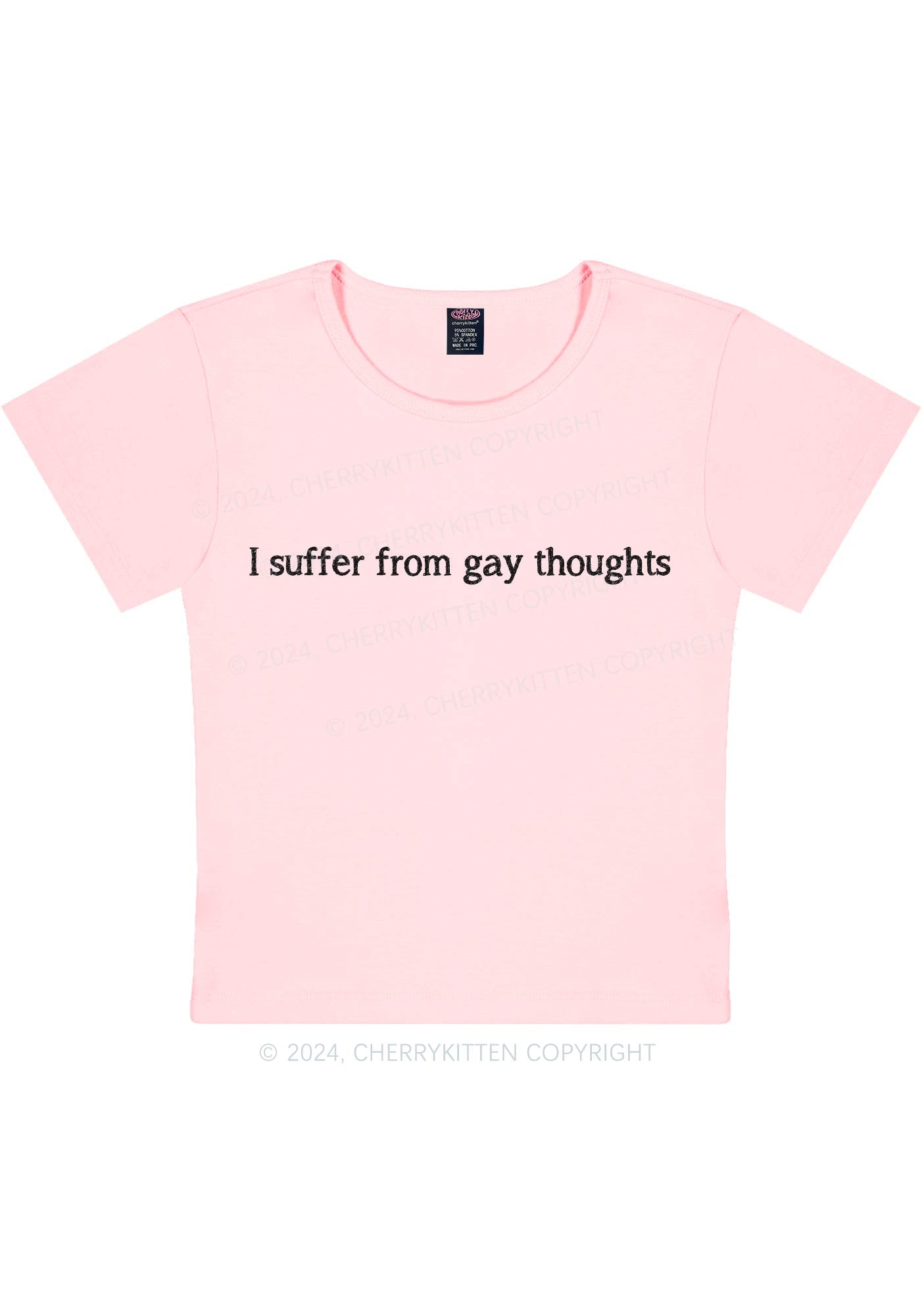 Suffer From Gay Thoughts Y2K Baby Tee Cherrykitten