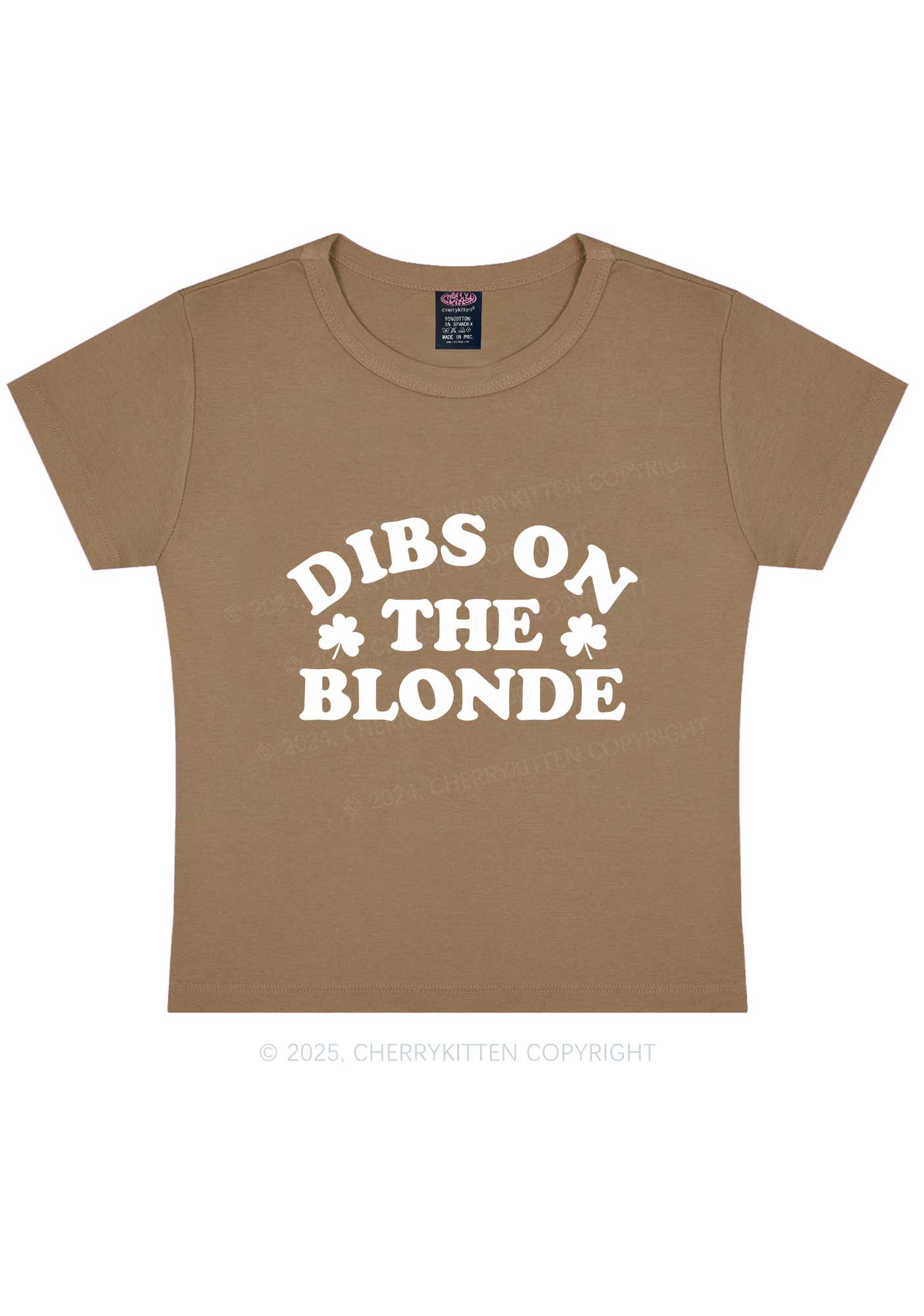 Dibs On The Blonde St Patricks Y2K Baby Tee Cherrykitten