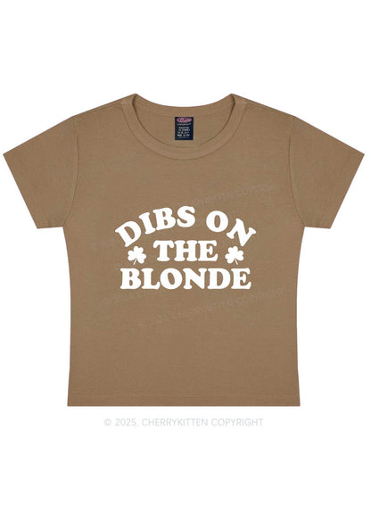 Dibs On The Blonde St Patricks Y2K Baby Tee Cherrykitten