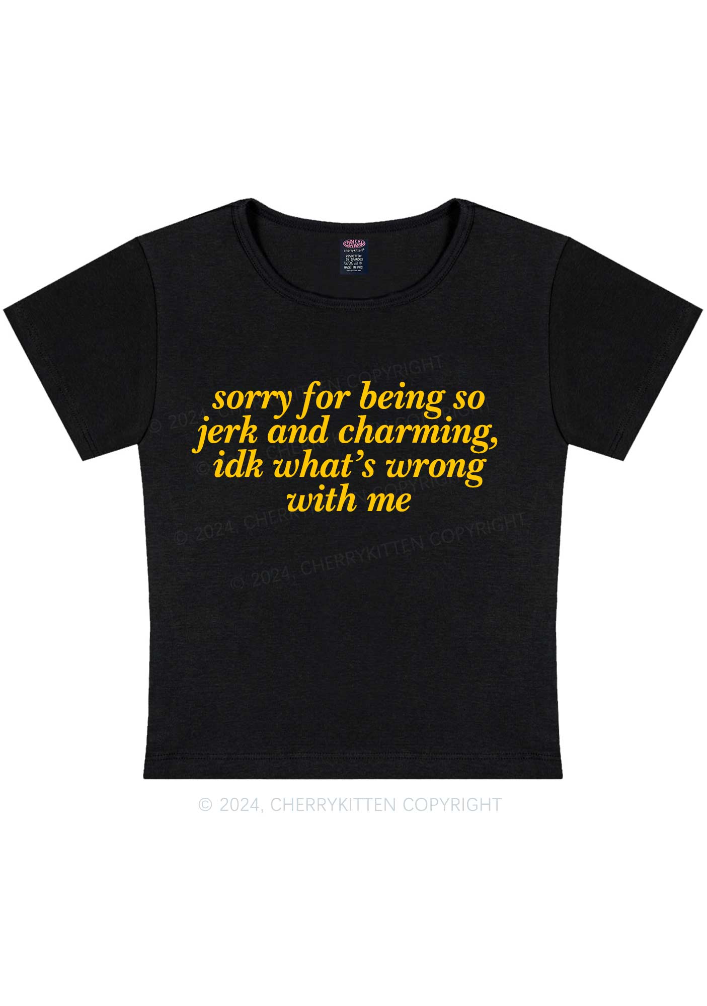 Sorry For Being So Jerk Y2K Baby Tee Cherrykitten