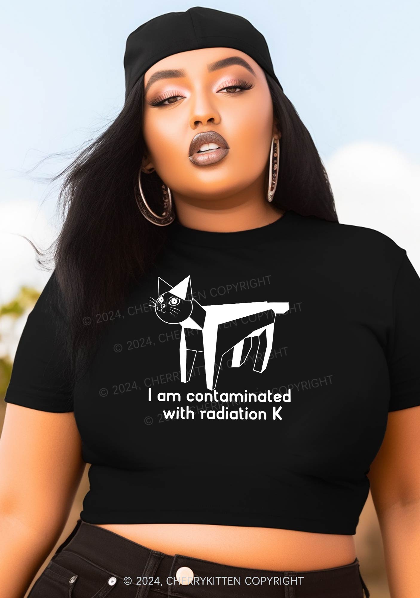 Curvy I Am Contaminated Y2K Baby Tee Cherrykitten