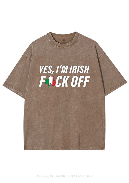 Yes Im Irish St Patricks Y2K Washed Tee Cherrykitten