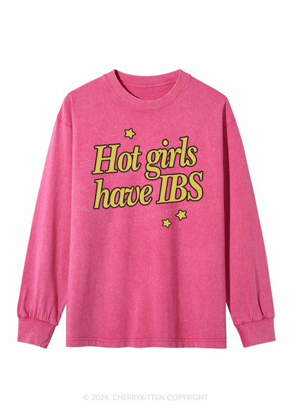 Hot Girls Have IBS Y2K Washed Long Sleeves Cherrykitten