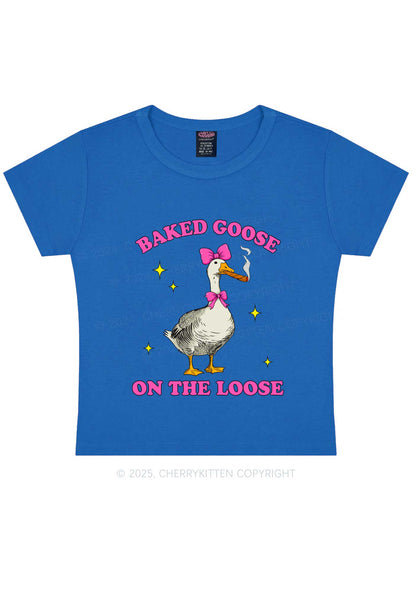 Baked Goose On The Loose Y2K Baby Tee Cherrykitten