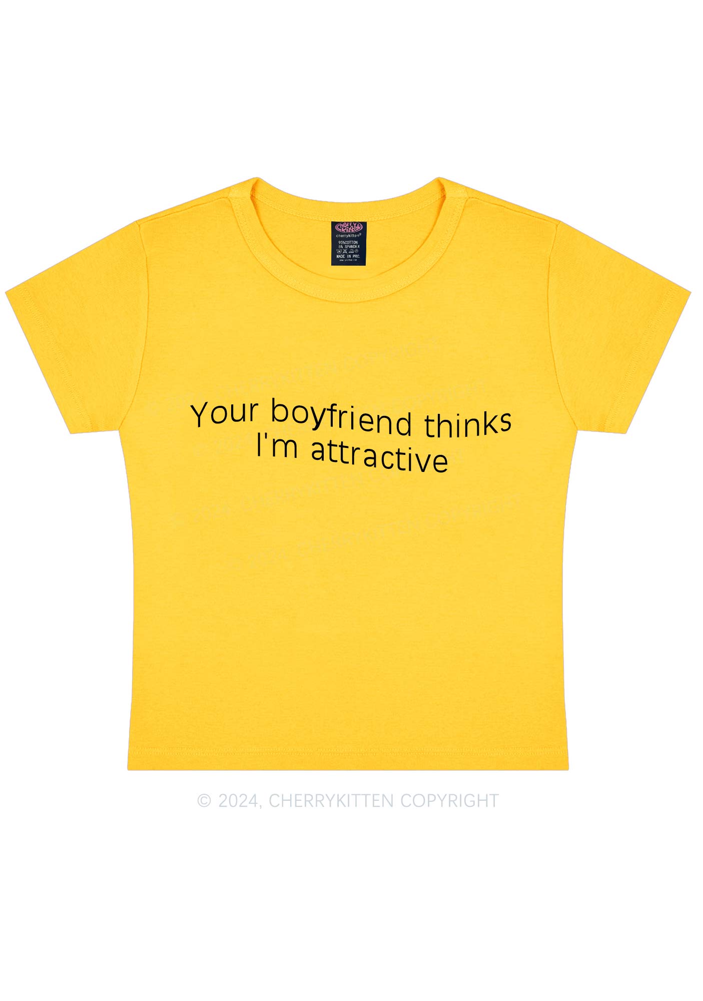 Your BF Thinks I'm Attractive Y2K Baby Tee Cherrykitten