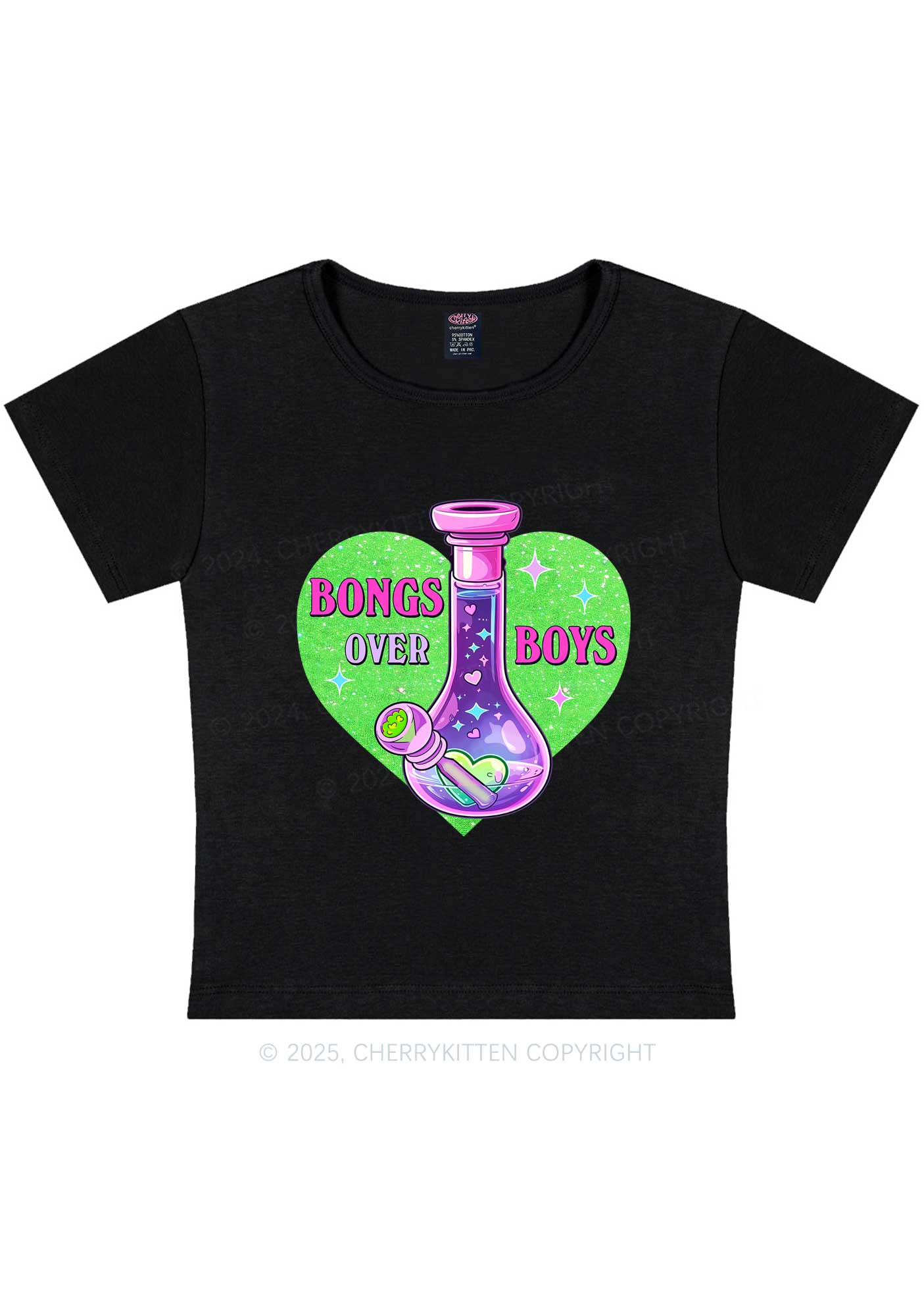 Bongs Over Boys Y2K Baby Tee Cherrykitten