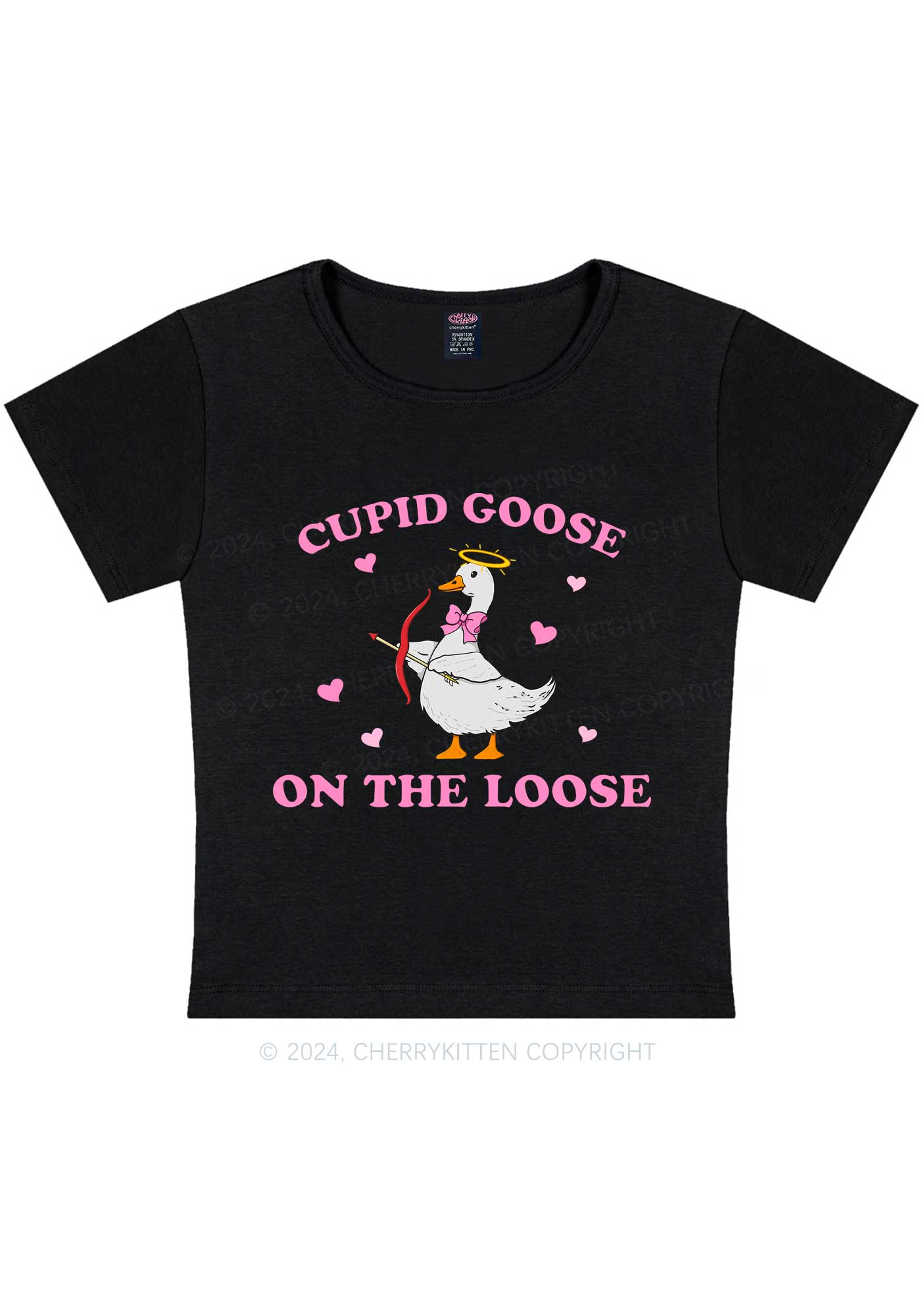 Cupid Goose Y2K Valentine's Day Baby Tee Cherrykitten