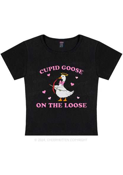 Cupid Goose Y2K Valentine's Day Baby Tee Cherrykitten