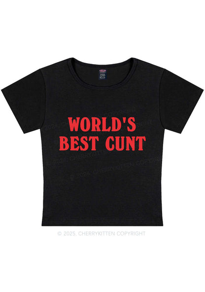 Worlds Best Cxxt Y2K Baby Tee Cherrykitten