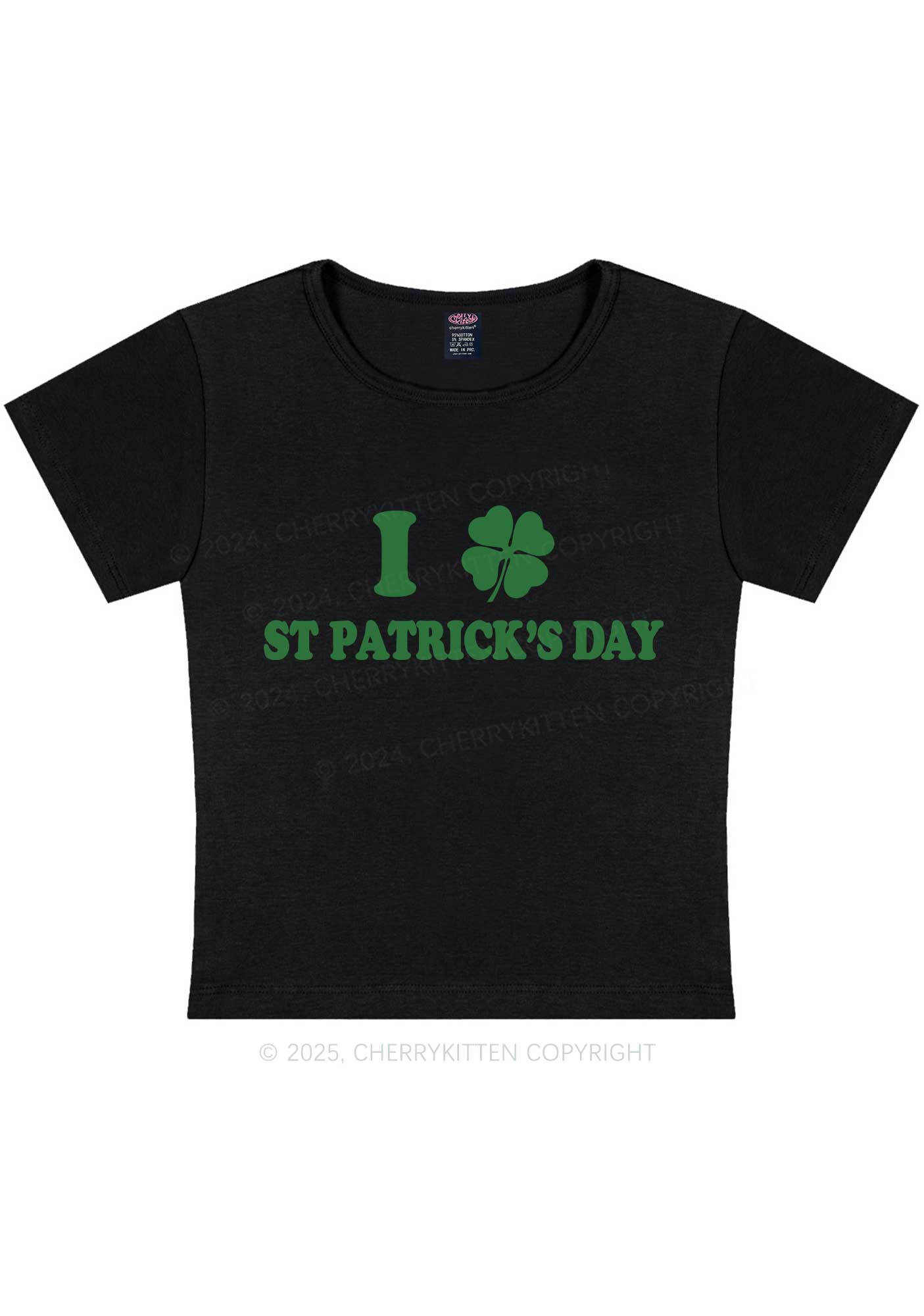 I Love St Patricks Y2K Baby Tee Cherrykitten