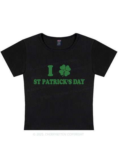 I Love St Patricks Y2K Baby Tee Cherrykitten